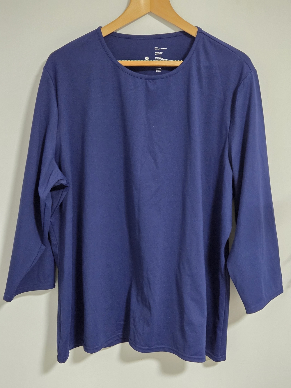 NWOT JOY Clean Boss Women's Long Sleeve Crew Neck Shirt - Light Navy